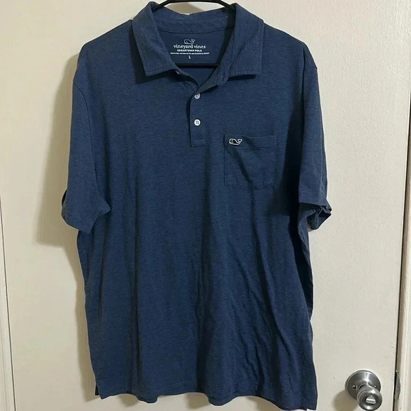 EUC Vineyard Vines Edgarton Navy Button Up Polo - Picture 1 of 3